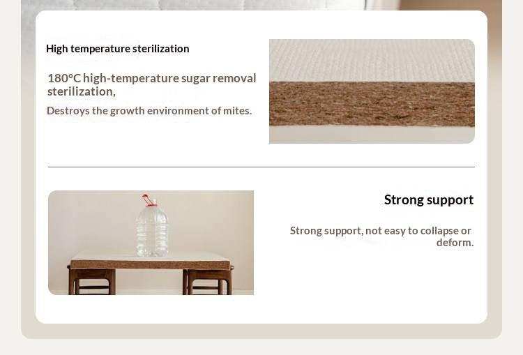 Zero-Glue Coconut Fiber Lumbar Support Firm Mattress — Removable, Washable, Latex Thin Mattress