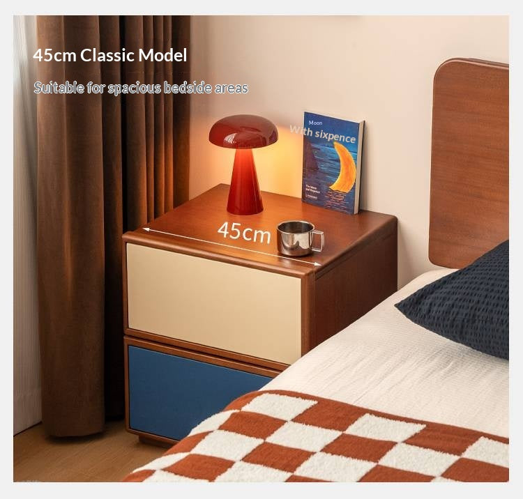 Poplar Solid Wood Nightstand Bauhaus Style