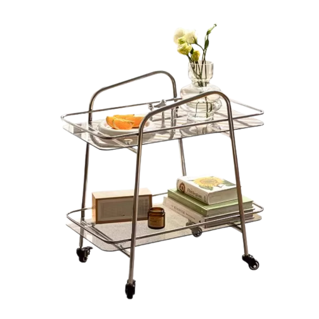 Mobile storage rack, glass dining cart