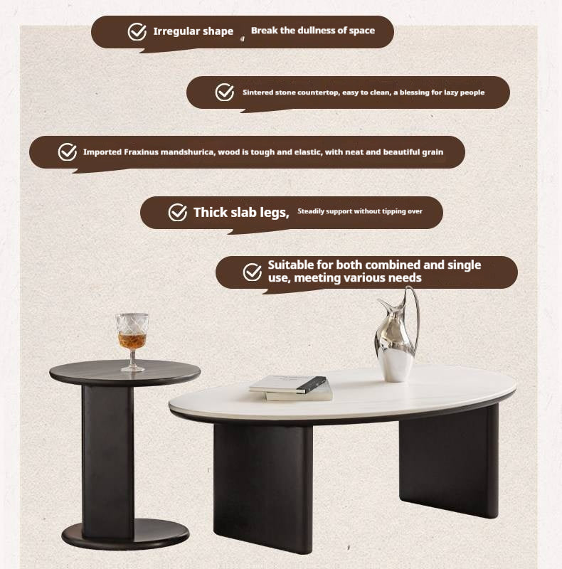 Ash Solid Wood Nordic Aesthetic Top Slab Coffee Table