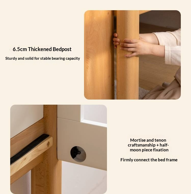 Beech Solid Wood Children's Multifunctional Storage Loft Bed