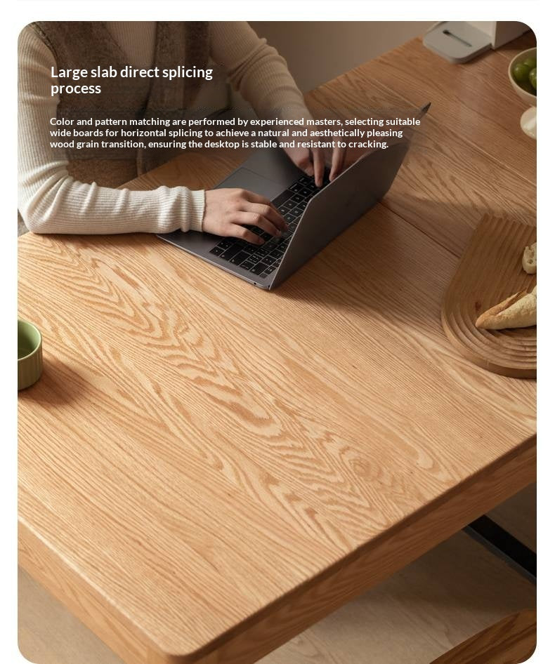 Oak Solid Wood Modern Minimalist Extendable Dining Table