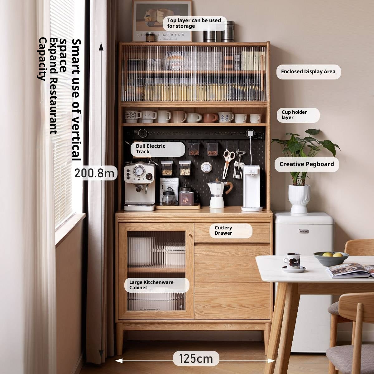 Oak Solid Wood Modern Sideboard