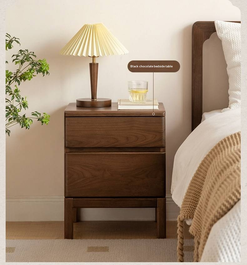 Black Walnut, Ash Solid Wood Bed