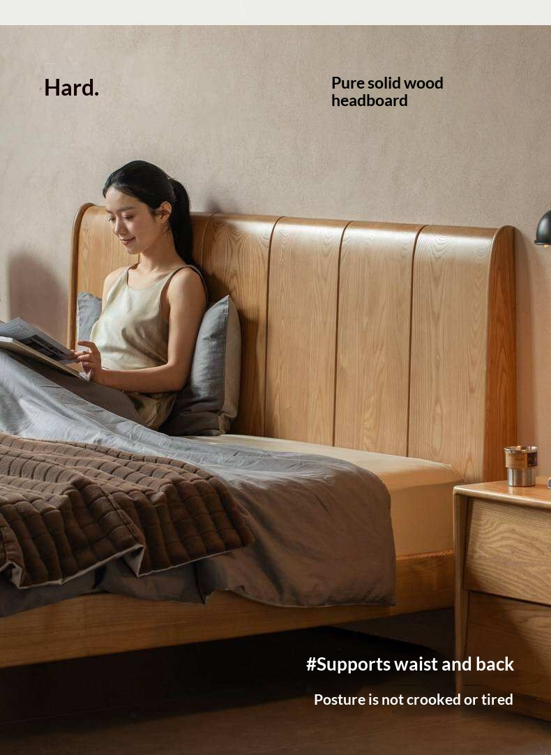 Ash Solid Wood Channel Tufted Platform Bed