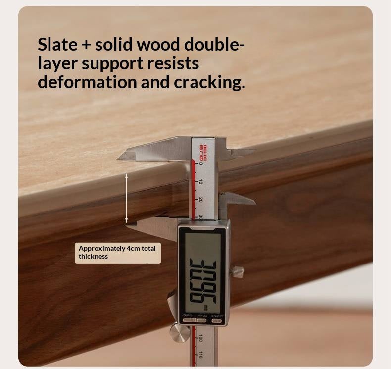 Black Walnut Solid Wood Vintage Travertine Slab Dining Table