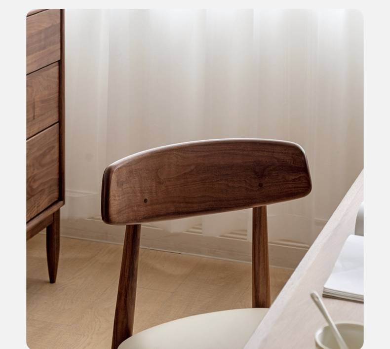 Set 4 pcs Black Walnut, Sandalwood Solid Wood Dining Chair