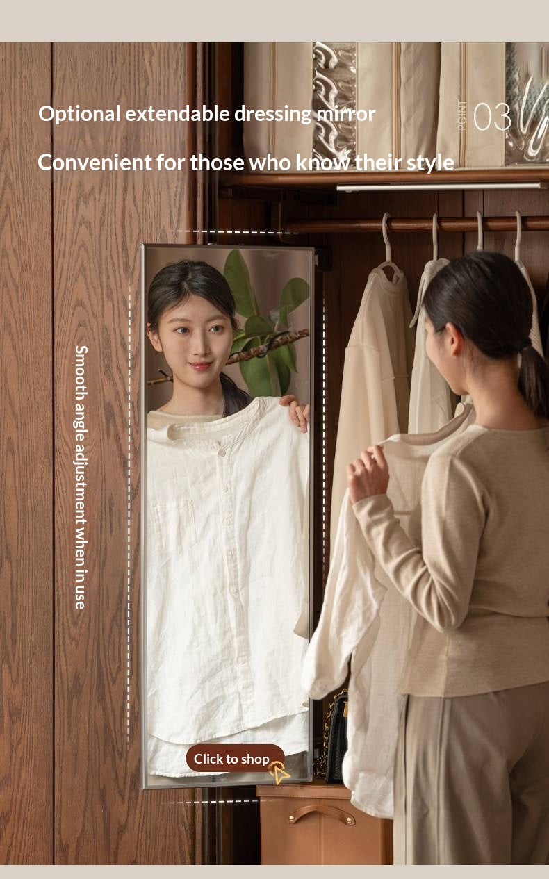 Oak Solid Wood, Solid RubberWood  Modern Style Wardrobe