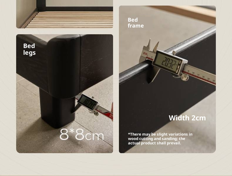 Ash Solid Wood Luminous Bed Modern Minimalist