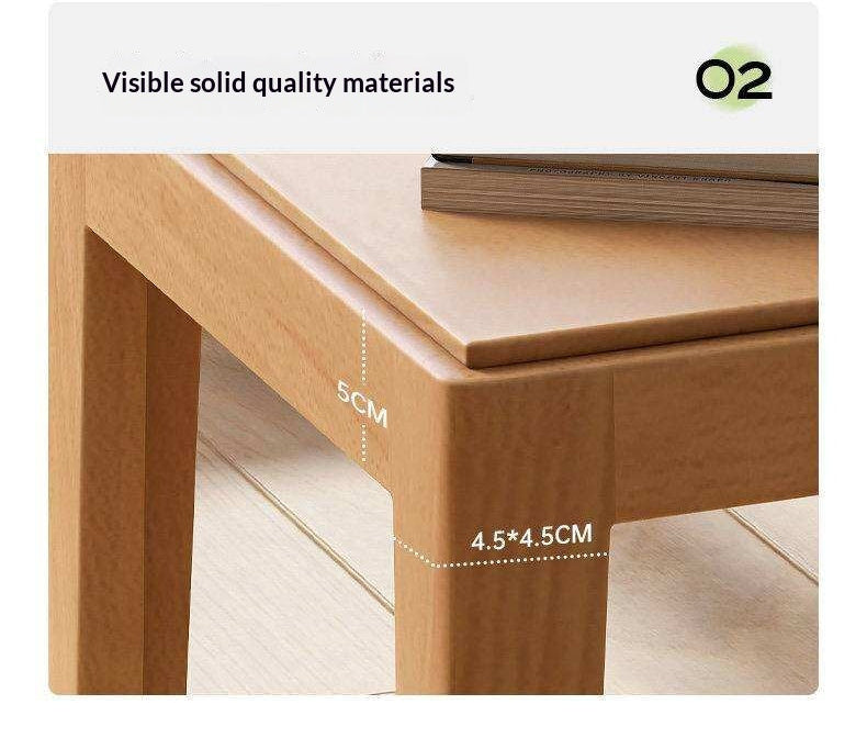 Beech Solid Wood Stackable Stool with Nordic Minimalist Design