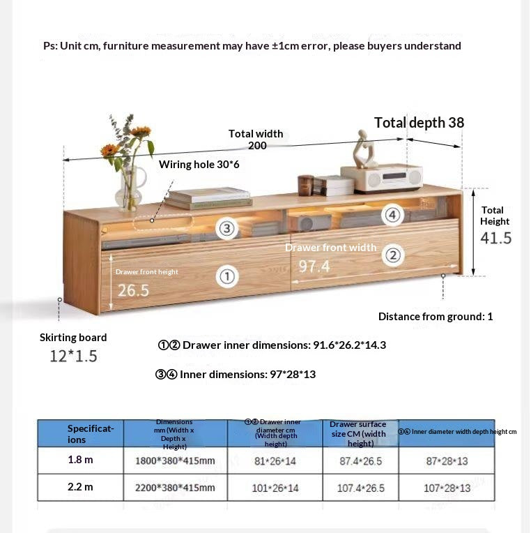Black Walnut, Oak, Cherry Solid Wood TV Stand Floor Cabinet