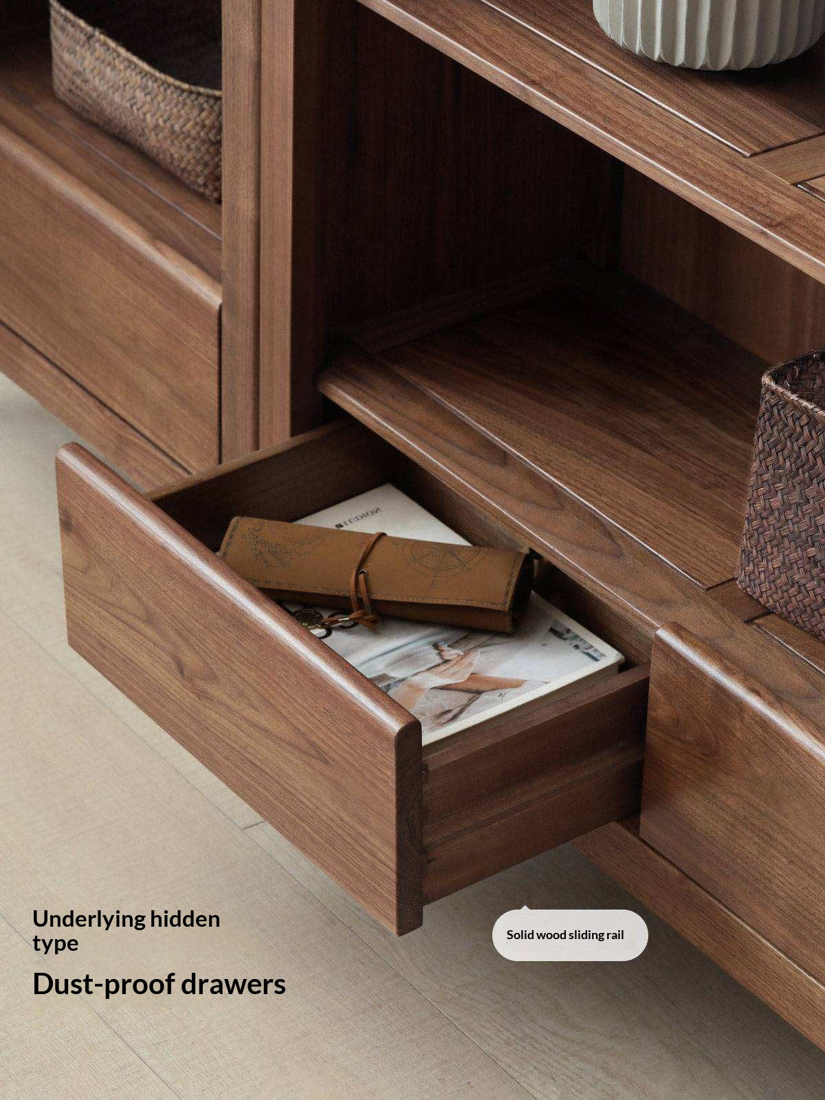 all solid wood black walnut bookshelf living room floor space