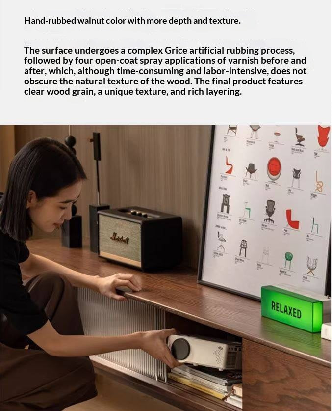 Oak Solid Wood Modern Simple Floor TV Cabinet.