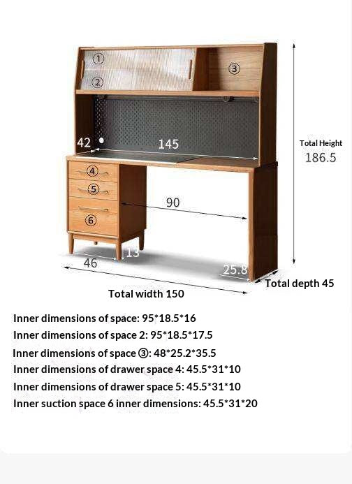 Cherry, Oak Solid Wood, Solid RubberWood Japanese Style Buffet Cabinet
