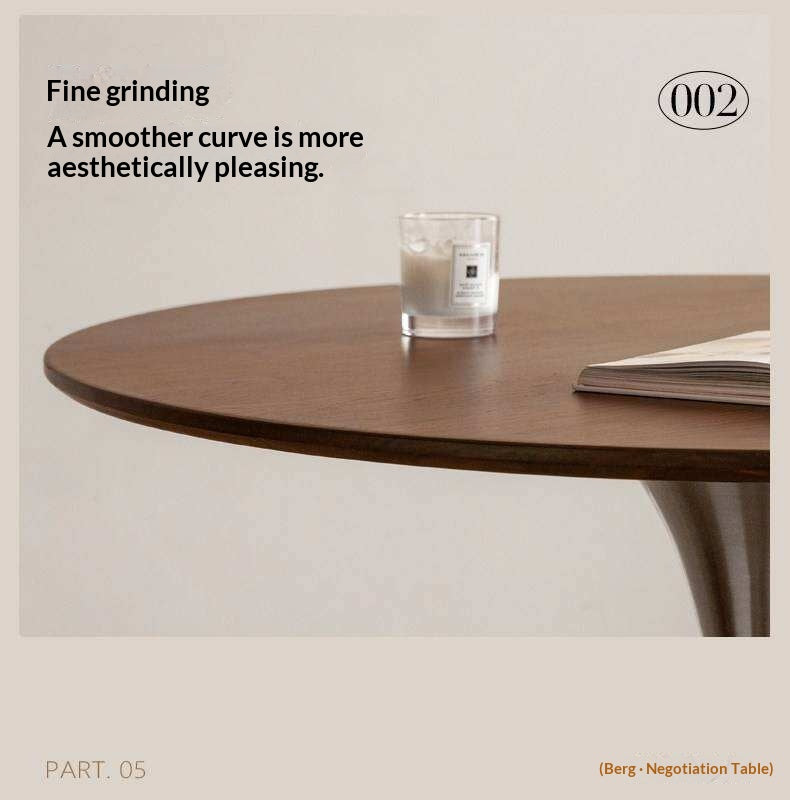 Black Walnut Solid Wood Dining Table Bauhaus Style