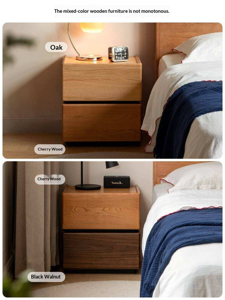 Black Walnut, Oak, Cherry Solid Wood Nightstand