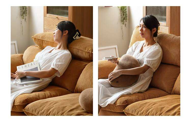 Fabric High Back Straight Sofa Modern