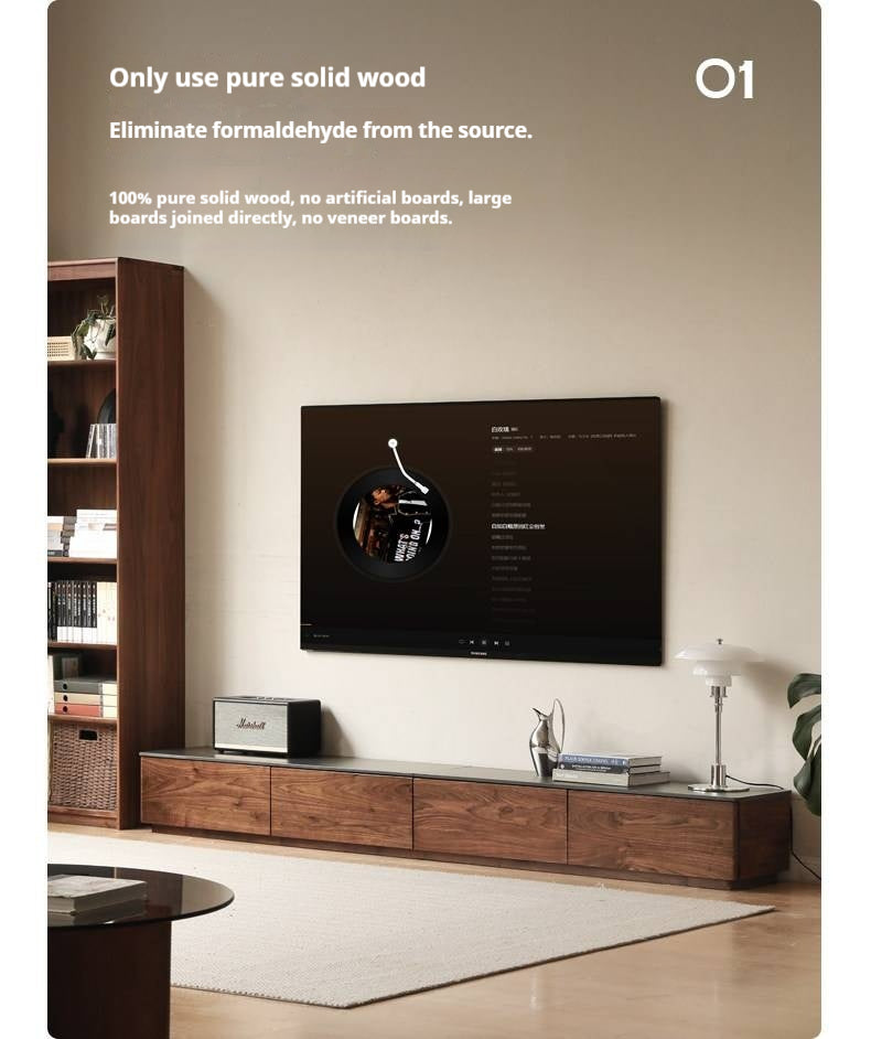 Black Walnut, Catalpa Solid Wood TV Stand Rock Slab