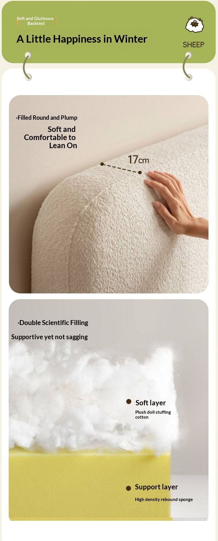 Cherry Solid Wood Upholstered Bed — Platform Bed, Headboard-Free Bed Floor Style, Simple Floating Bed