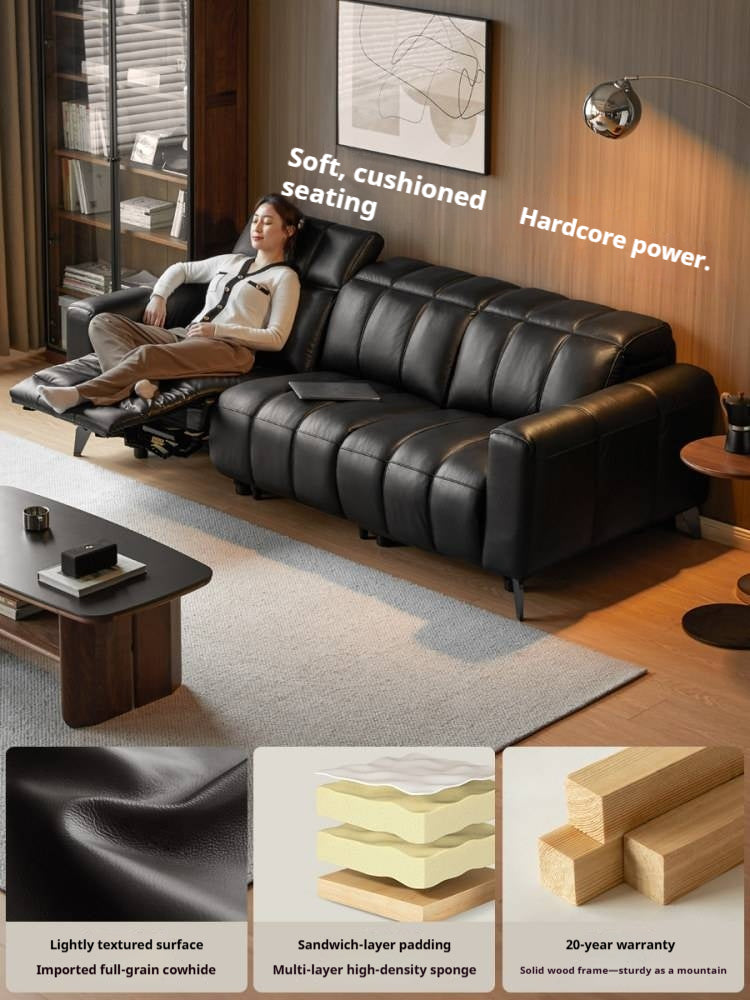 Genuine Leather Zero-Wall Power Reclining tufted sofa