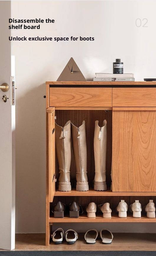 Cherry Solid Wood Modern Shoe Cabinet