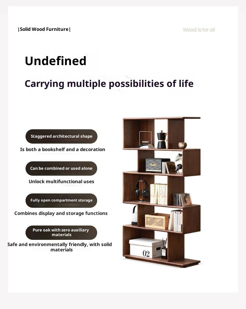 Oak Solid Wood Antique Bookshelf