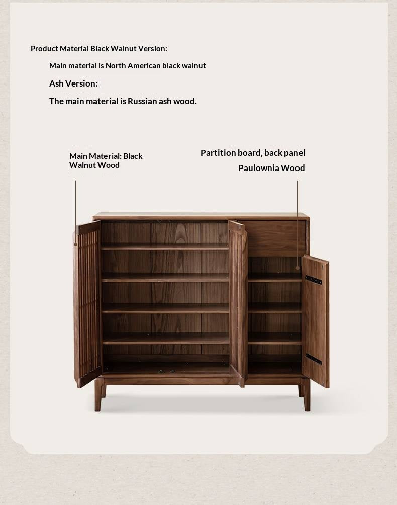 Black walnut, Ash Solid Wood Large Capacity Shoe Cabinet