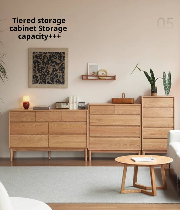 Oak Solid Wood Five-Drawer Chest