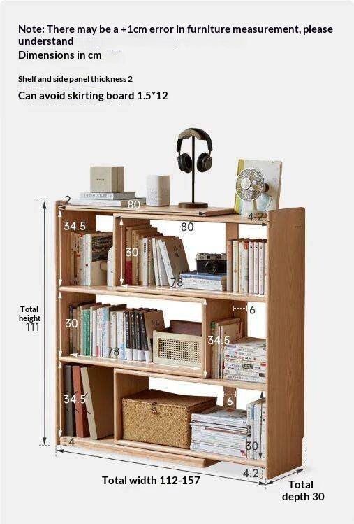 Oak Solid Wood Extendable Corner Bookshelf