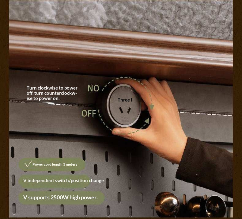 Ash Solid Wood Sideboard with American Retro Style and Storage Cabinet