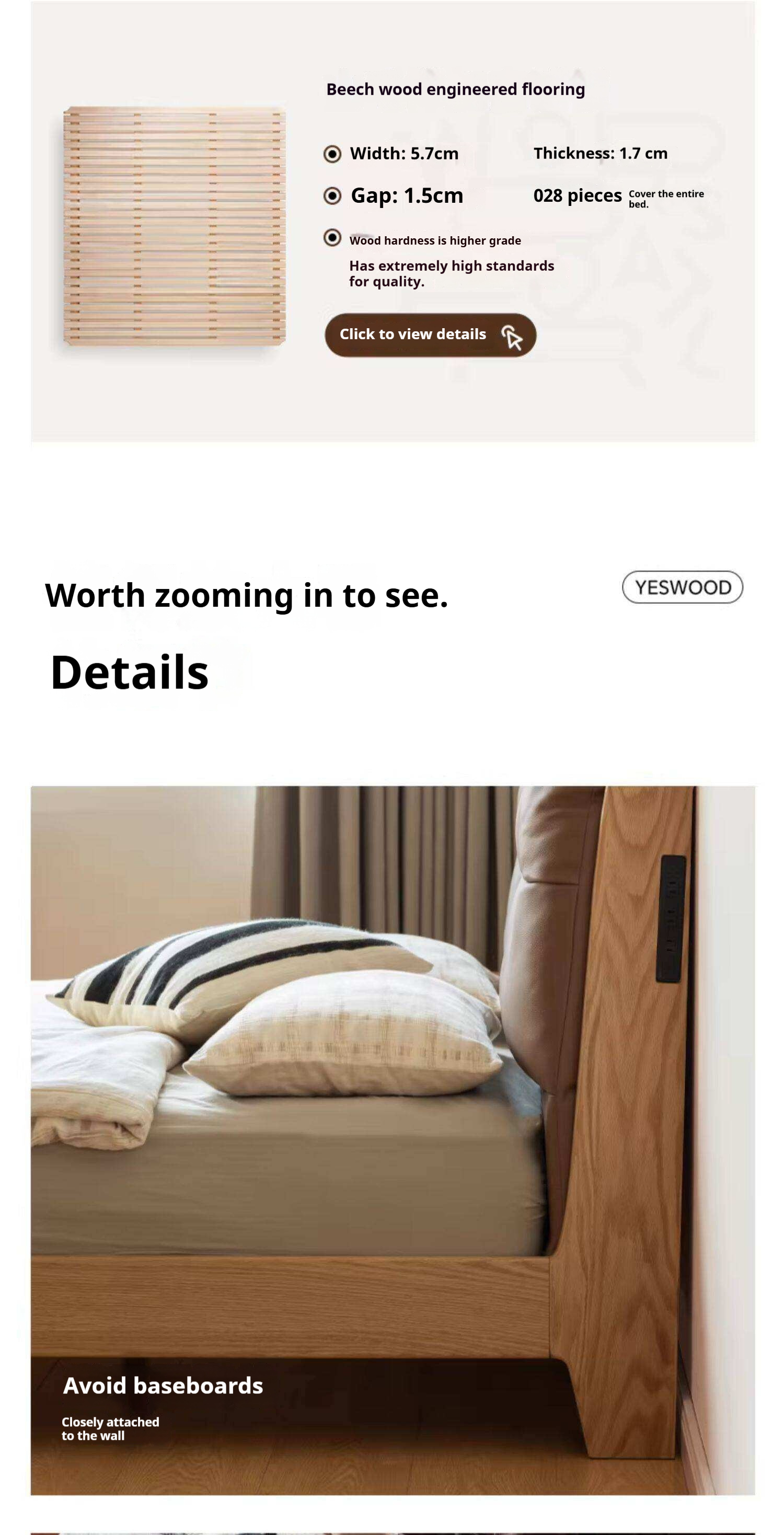 Oak Solid Wood Modern Leather Bed