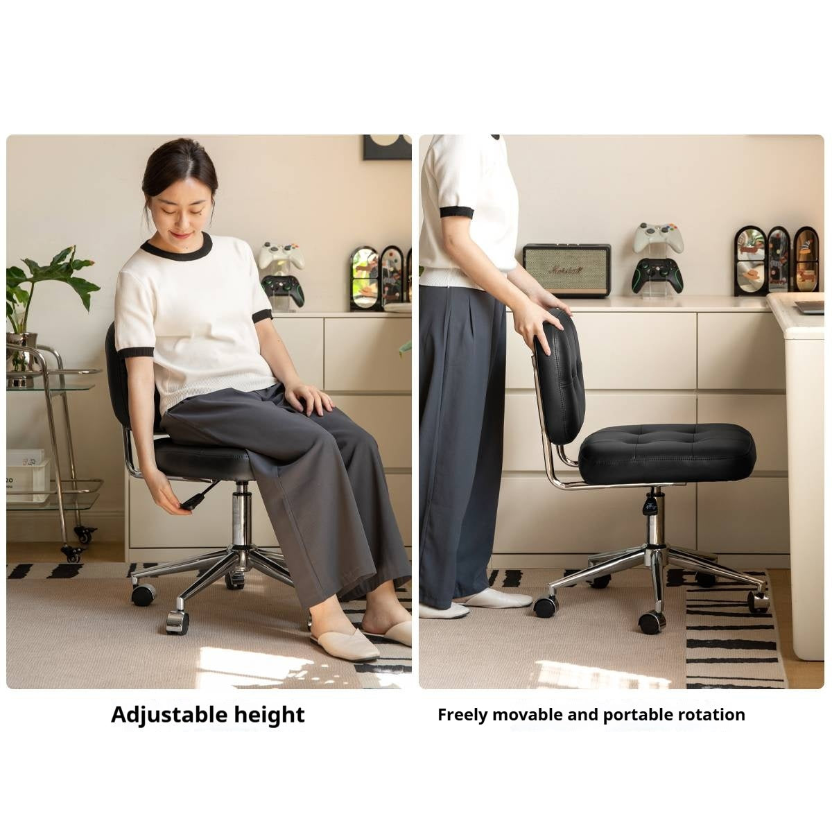 Fabric Modern Minimalist Makeup Stool