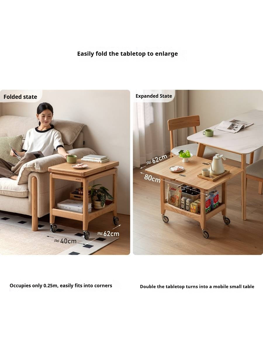 Oak Solid Wood Folding Side Table