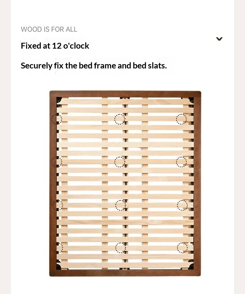 Beech Solid Wood Platform Bed, Headboard-Free Bed