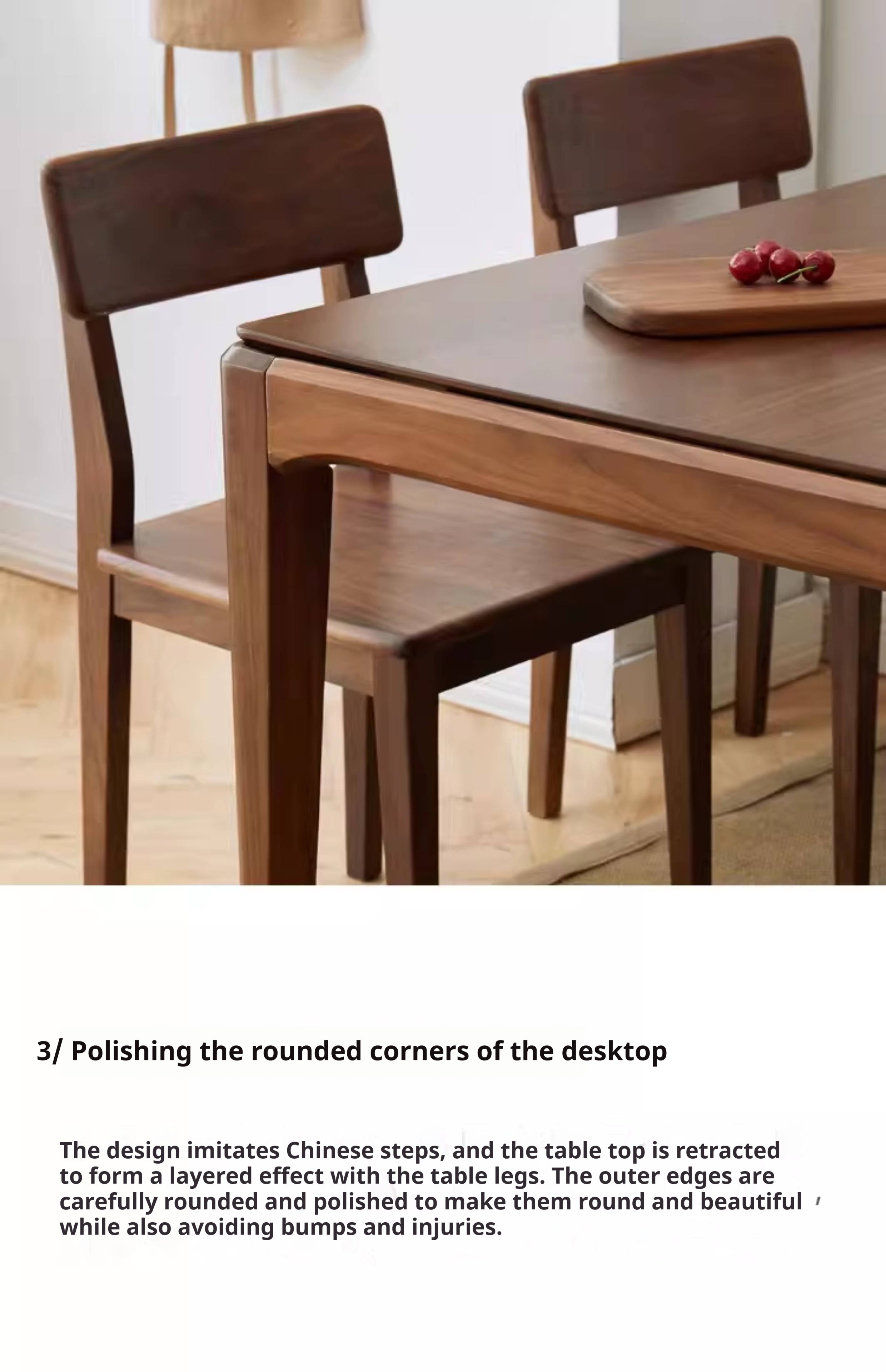 Black Walnut, Ash Solid Wood Modern Light Luxury Nordic Dining Table