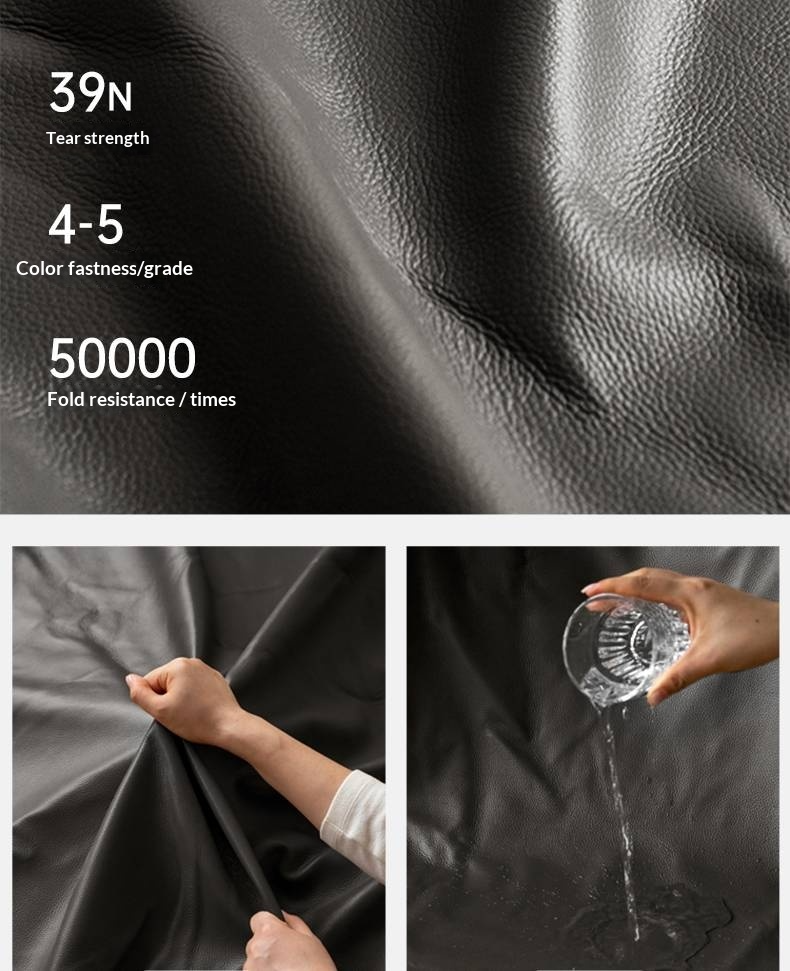 Genuine Leather Retro Box Bed — Black Upholstered, Simple Design