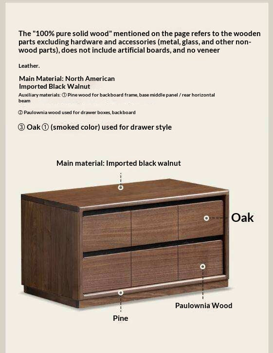 Black Walnut Solid Wood TV Cabinet with Modular Combination and Light Luxury Style