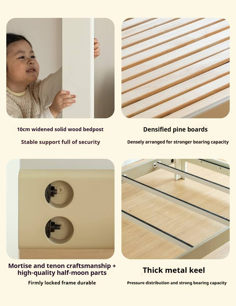 Rubberwood Solid Wood Children's Adult Bunk Bed