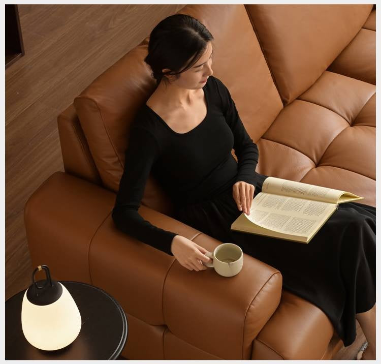 Modern Italian-Style Genuine Leather  Sofa