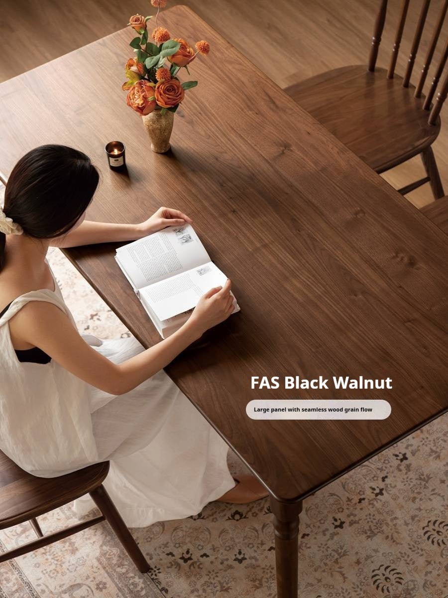 Black Walnut Solid Wood American Retro Style Dining Table