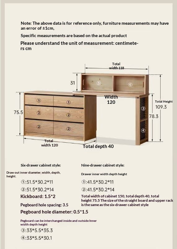 Ash Solid Wood Modern Minimalist Vanity Table