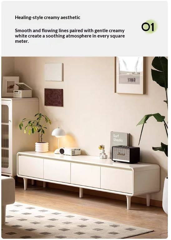 Solid RubberWood French Cream Style TV Cabinet.