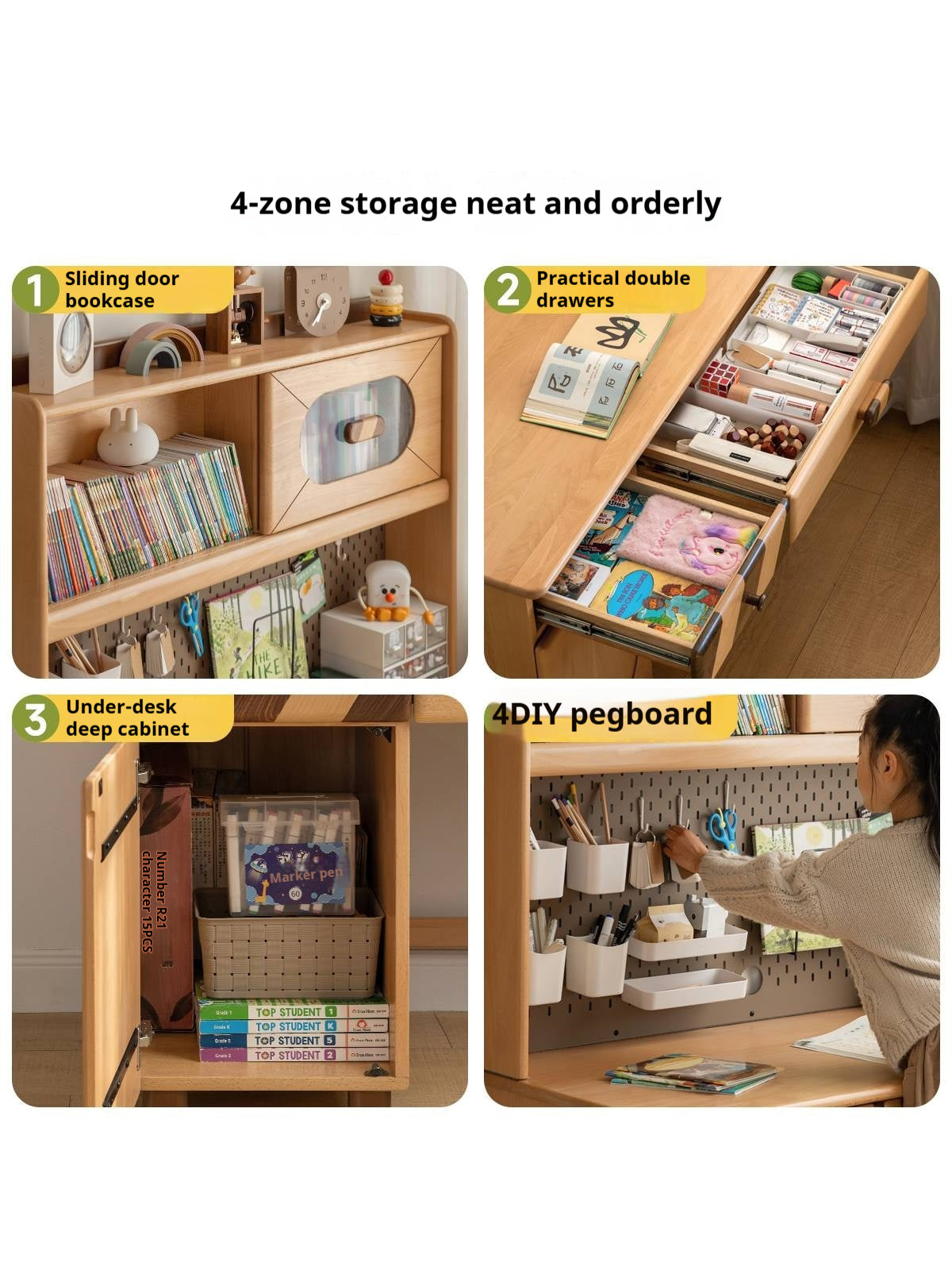 Beech Solid Wood Children s Learning Desk