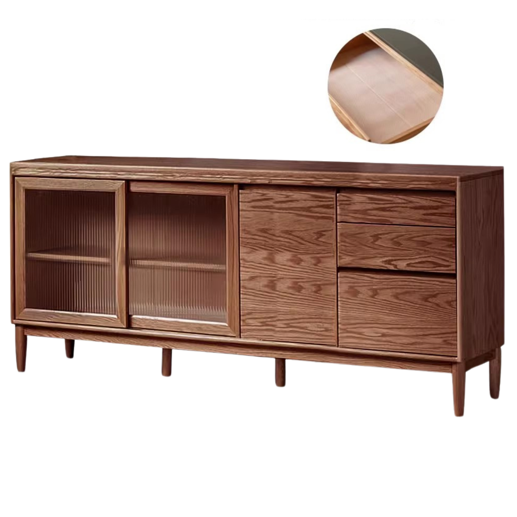 Oak Solid Wood Large Capacity Storage Sideboard,