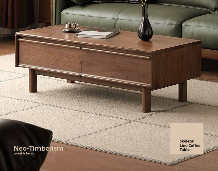 Black Walnut Solid Wood Modern Coffee Table