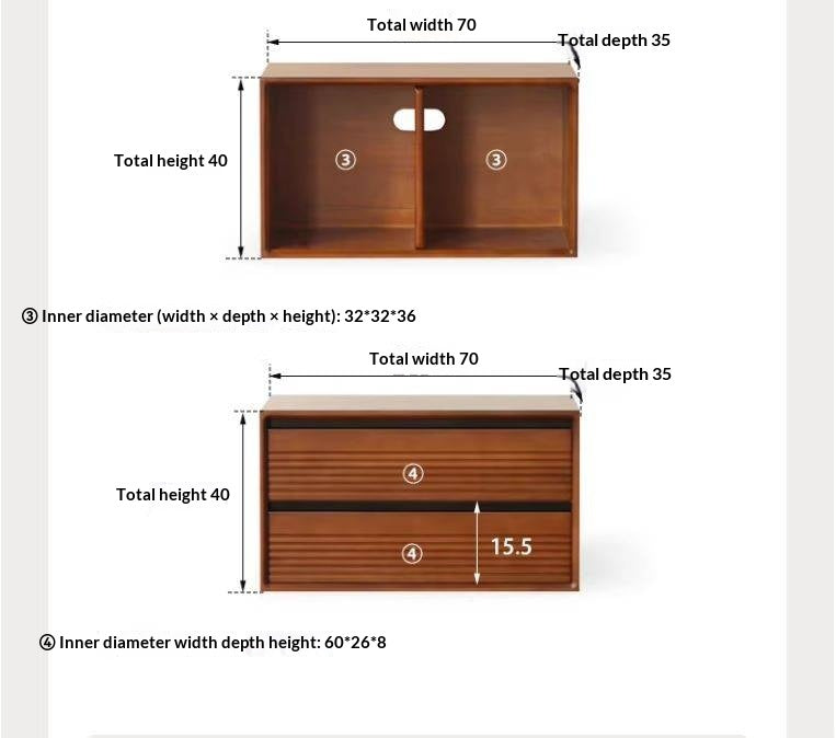 Cherry, Poplar Solid Wood Medieval Floor TV Cabinet.