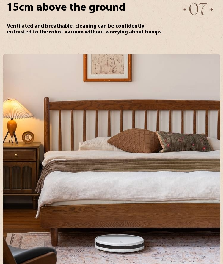 Oak Solid Wood Modern Simple Bed