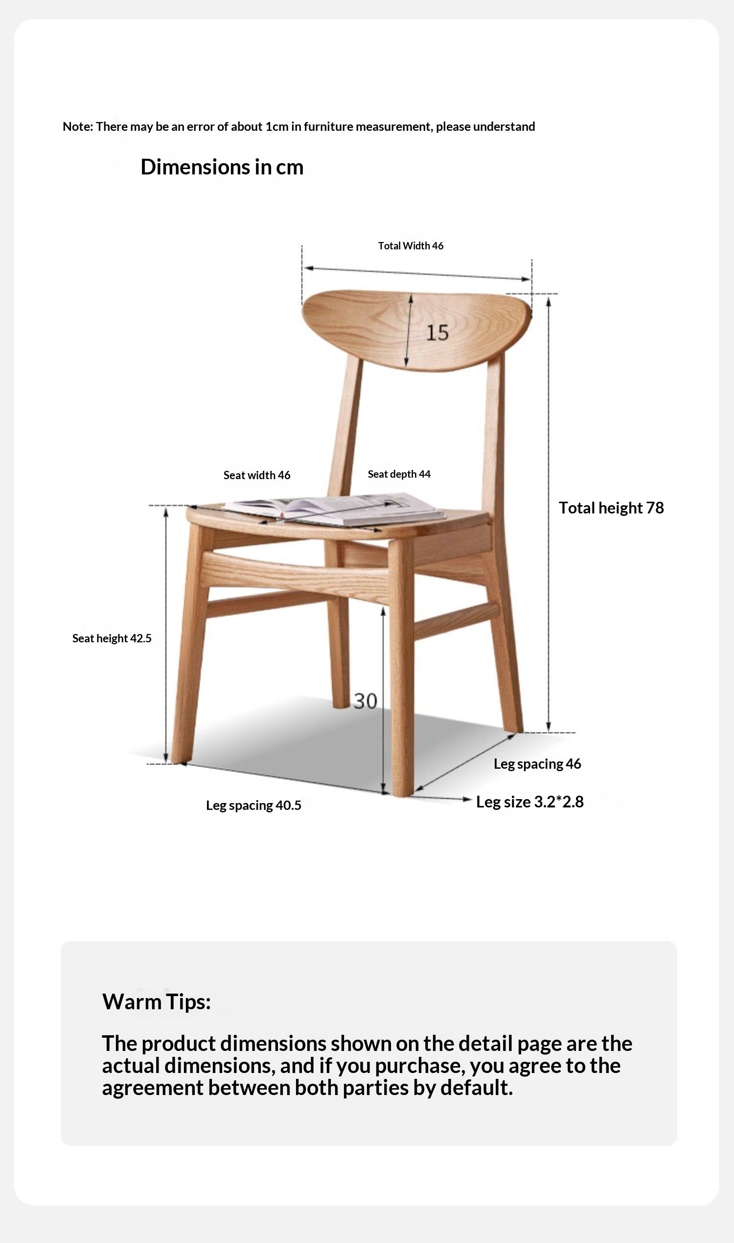 Set 4 pcs Ash, Oak, Beech Solid Wood - Dining Chair