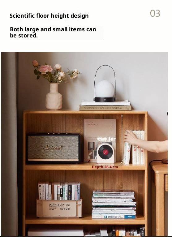 Solid Rubberwood Floor Standing Bookcase