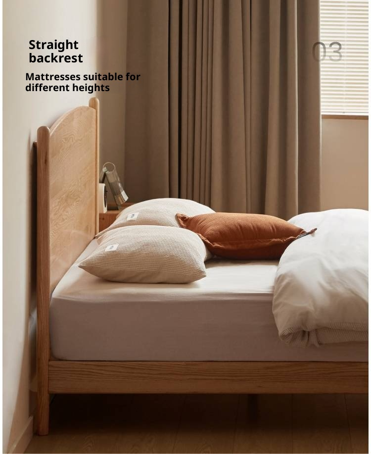 Oak Solid Wood Modern Simple Large Bed
